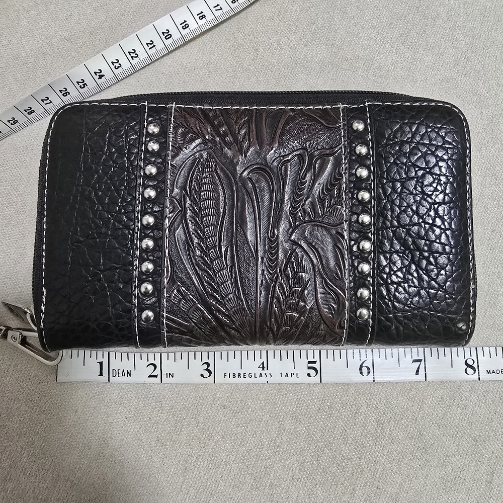 P & G Western Leather Clutch Wallet - Picture 11 of 12